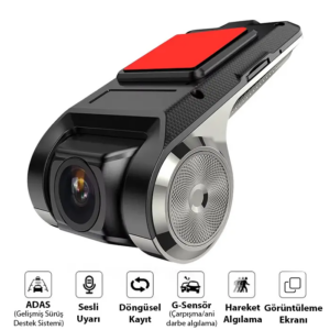 ALLY Full HD Mini Araç İçi Kamera | Geniş Açı Gece Görüşlü Döngüsel Kayıt Kompakt Dash Cam-(5775)