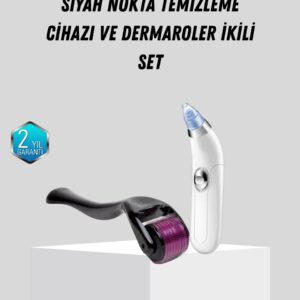 Dermaroller ve Vakumlu Siyah Nokta Temizleme Cihazı 2’li Cilt Bakım Seti