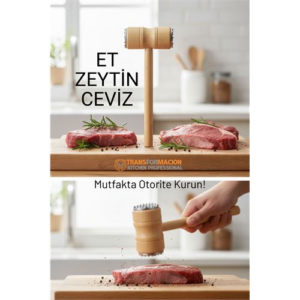 Ahşap Saplı Profesyonel Et Dövücü Zeytin ve Ceviz Kırıcı Çekiç