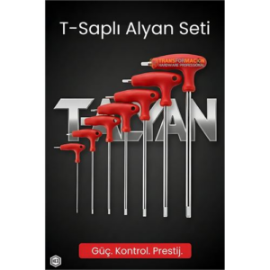 Profesyonel T-Saplı Alyan Seti | 7 Parça CR-V Çelik Hex Uçlu Güç Serisi