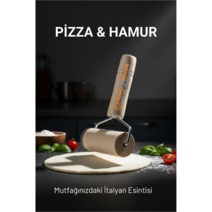Pizza Merdanesi - Profesyonel Ahşap Saplı Hamur Açma Merdanesi -