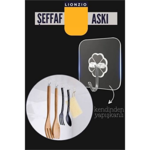 Şeffaf Yapışkanlı Askı Mutfak Banyo Duvar Askısı Çivisiz Pratik Kanca Seti