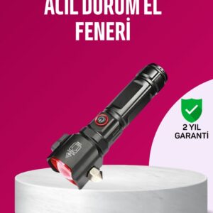Acil Durum El Feneri Çekiç ve Pusula Özellikli Güçlü Işık