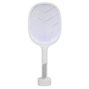 ASONIC AS-A25 Beyaz-Gri 3000V Raket Tipi UV Mor Işıklı 1200mAh Bataryalı Şarj Edilebilir Sinek Öldürücü(1923)