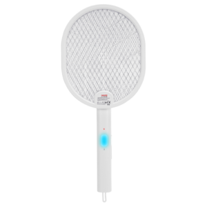 ASONIC AS-A26 Beyaz 3000V Raket Tipi UV Mor Işıklı 1200mAh Bataryalı Şarj Edilebilir Katlanabilir Sinek Öldürücü(1923)