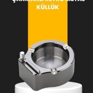 Yuvarlak Çakmaklı Küllük Dayanıklı Metal Yapı