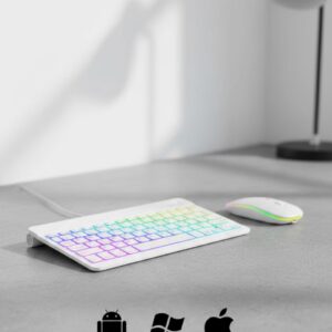 Türkçe Q Aydınlatmalı Klavye Mouse Seti Kablosuz Bluetooth Destekli