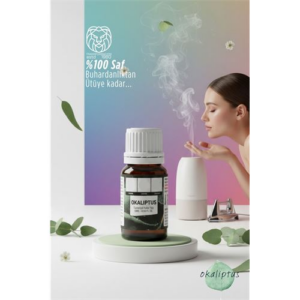 0 Saf ve Yoğun Okaliptus Çiçeği Esansı -Ütü Buhardanlık ve Koku Makineleri İçin 10 ml