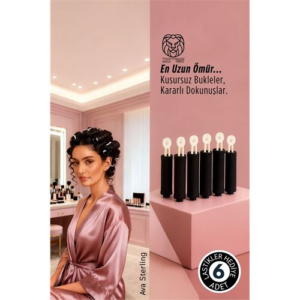 Saç Bigudisi - 6'lı Saç Bukle Şekillendirme Seti - Lastikli - Ömürlük Şekillendirme