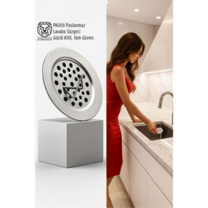 Kilitli Paslanmaz Lavabo Süzgeci - Akıllı Tahliye ve Tam Süzme Teknolojisi (5.5 cm)