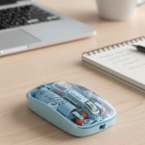 Mavi Kablosuz Mouse Bluetooth ve USB Çift Mod Bağlantılı