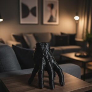 3D Siyah El Dekoratif Heykel 27x22 cm Büyük Boy Modern Tasarım