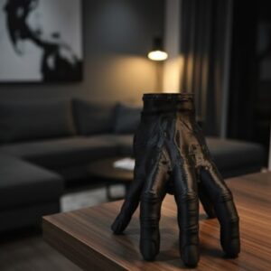 3D Siyah El Dekoratif Biblo 17x16 cm Modern ve Şık Tasarım
