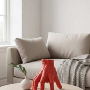 3D Kırmızı El Dekor 17x16 cm Gotik ve Modern Tasarım Obje