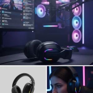 Wireless Oyuncu Kulaklığı RGB Işıklı Uzun Bataryalı Mikrofonlu Headset