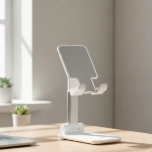 Ayarlanabilir Ergonomik Katlanabilir Masaüstü Telefon Tutucu Beyaz