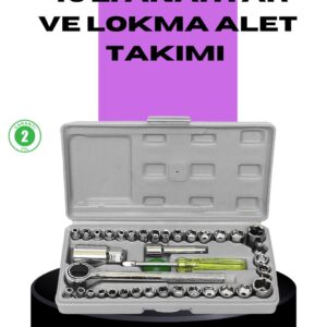 40 Parça Lokma Anahtar Seti Ayna Yüzey Karbon Çelik Dayanıklı Tamir Takımı