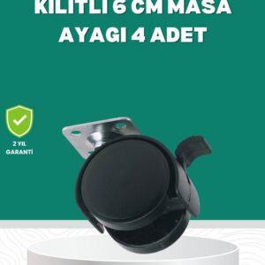 Zemin Korumalı Kilitli Ayak Tekerlek Seti 6 cm