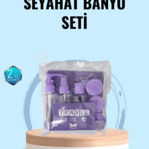 Taşınabilir 5’li Seyahat Banyo Seti Şampuanlık Sprey Krem Kutusu