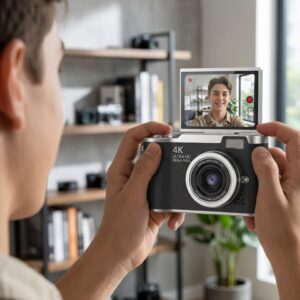 4K Dijital Kamera 48 MP 8X Zoom ve 180 Derece Flip Ekran Vlog Çekim Özellikli