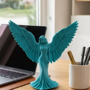 3D Turkuaz Melek İnsan Biblo Estetik Dekoratif Obje