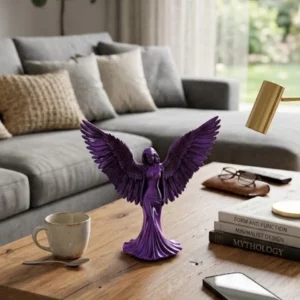 Mor Melek Biblo Küçük Boy Dekoratif Angel Figür Modern Ev Aksesuarı