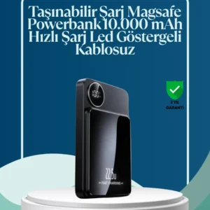 10000mAh Kapasiteli Manyetik USB-C ve Kablosuz Powerbank W09