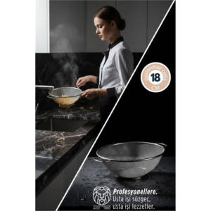 HSNET 18 cm Süzgeç - Makarna Süzgeci Pirinç Meyve Süzgeci 304 Paslanmaz Çelik 721937