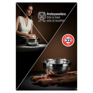 32 cm 6 Lt Profesyonel Ölçülü Derin Karıştırma Kabı - 304 Paslanmaz Çelik 722899
