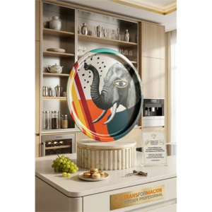 Rebel Sanatsal Tasarım Sunum Tepsisi - 35 cm Majestic Fil Frida Keller Serisi 722986