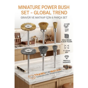 Masterworks 6 Parça Gravür Tel Fırça Seti | 3mm Şaft Pirinç & Çelik 723013