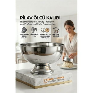 Profesyonel 14 Cm Çapında Pilav Kalıbı - Helva Kalıbı 304 Paslanmaz Çelik 723025