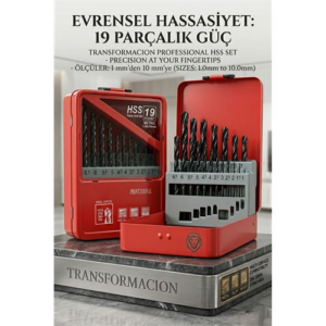 19 Parça 1 - 10mm Alüminyum Metal Ağaç HSS Uçlu DIN 338RN Matkap Ucu Seti 723033