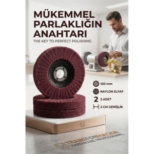Kırmızı Skoç Elyaf Mop Parlatma Diski - 100 MM Metal ve Paslanmaz 723117