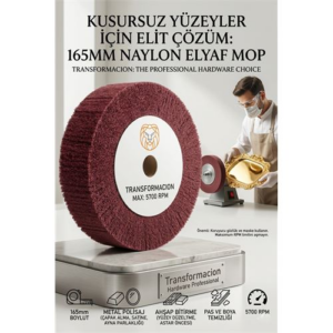 Kırmızı Skoç Elyaf Mop Parlatma Diski - 5700 RPM 165 MM Metal ve Paslanmaz 723107