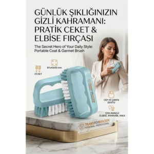 2'li Mini Leke ve Toz Fırçası Seti - Elbise Ayakkabı Yaka için Pratik Çanta Boy Fırça 723098