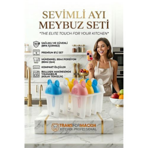 Sevimli Ayıcık Figürlü 8'li Dondurma Meybuz Kalıbı Seti - Sağlıklı Ev Yapımı Lezzetler 723093