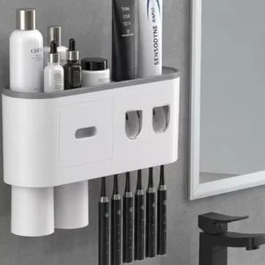Çok Fonksiyonlu Diş Fırçası Tutucu Otomatik Dispenser Bardaklı Organizer