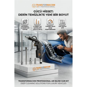 Profesyonel Metal Hava Üfleme Tabancası Seti - 21 cm Uzun ve Kısa Nozul Kompresör Ucu 723153