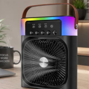 Taşınabilir Sprey Fan RGB Işıklı Mini Klima Soğutucu Nemlendirici USB Şarjlı