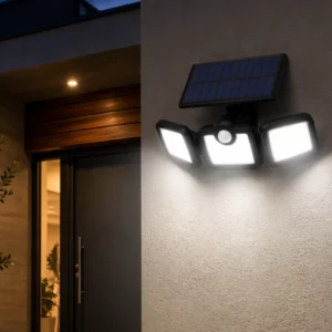 Solar Sensörlü LED Projektör Hareket Algılayıcılı Güneş Enerjili Bahçe Lambası Dış Mekan Aydınlatma